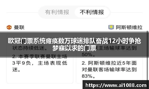 欧冠门票系统瘫痪数万球迷排队奋战12小时争抢梦寐以求的门票